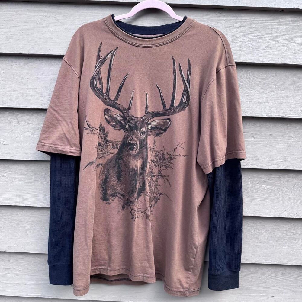 Unbranded Men's Brown and Tan Shirt